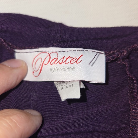 Pastel by Vivienne Purple Stretchy Round Neck 3/4 Sleeve Midi Dress Size 3XL - Picture 5 of 9